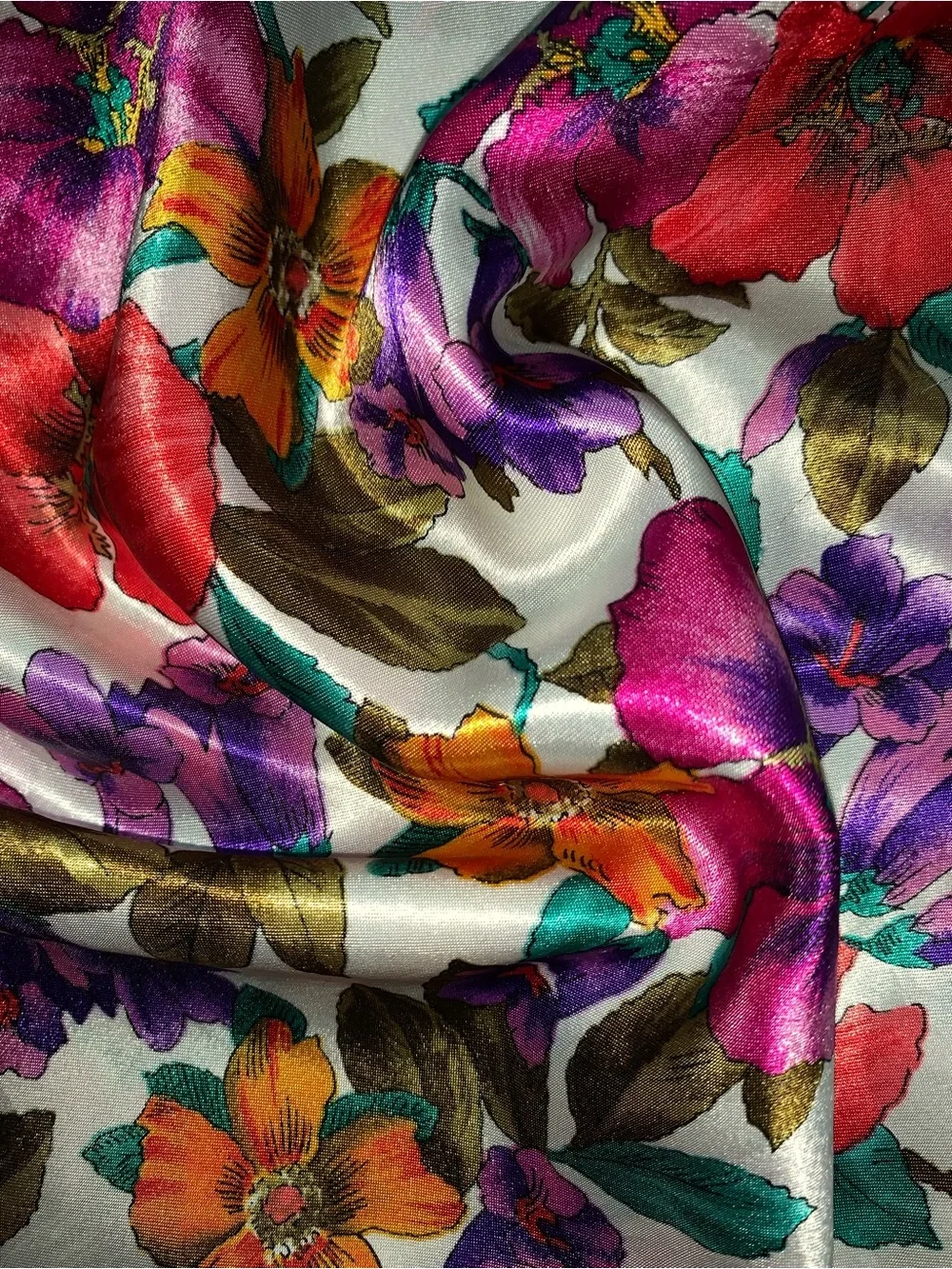b l o o m :: Vintage Floral Satin Slip Dress Nightie Nightgown - Picture 12 of 14